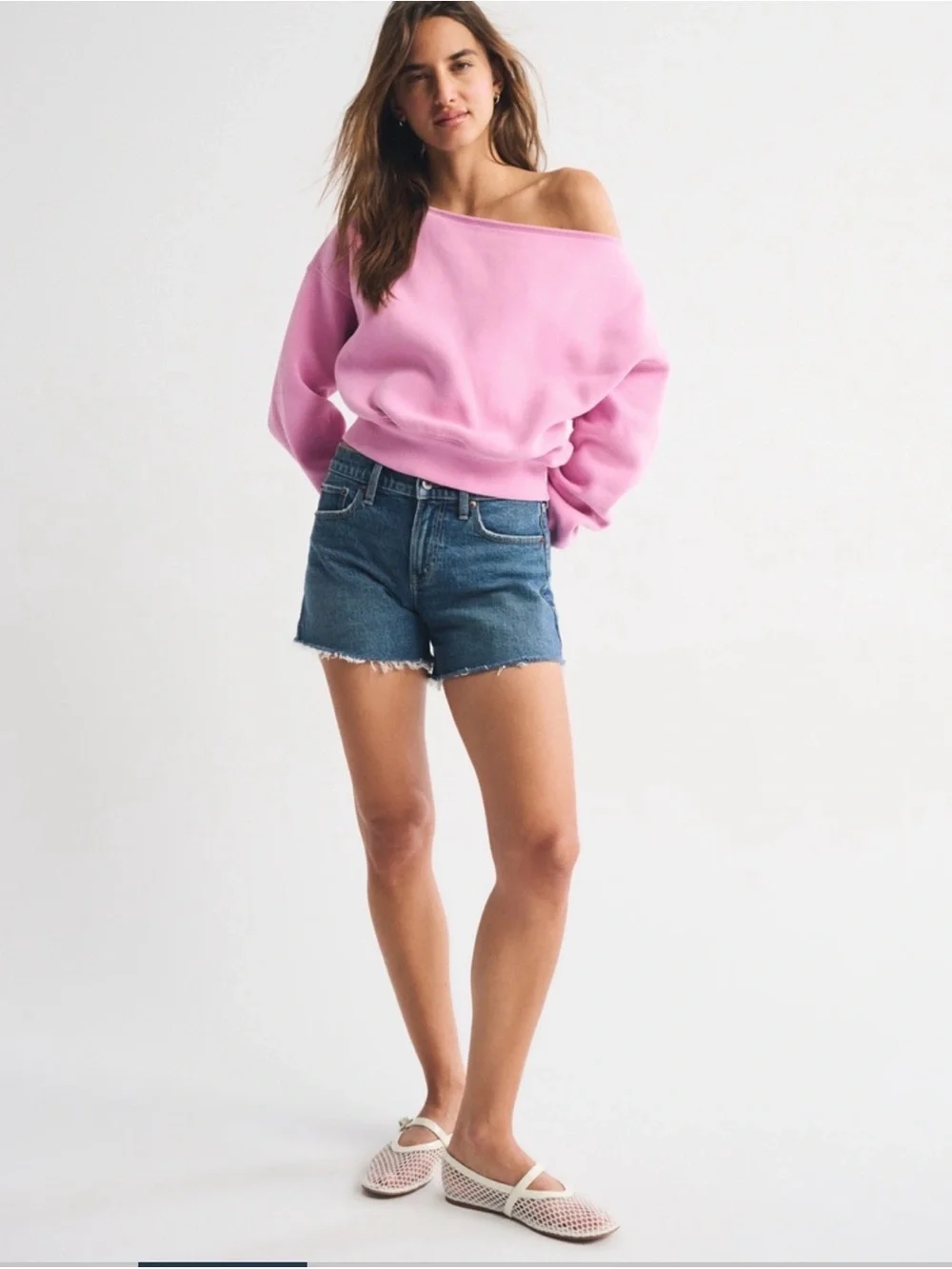 Abercrombie & Fitch RED Off-the-Shoulder Pullover Sweater - Picture 1 of 4